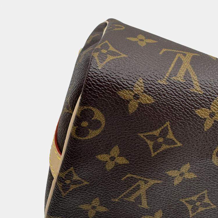 Pre Owned Louis Vuitton Speedy Bandouliere 25 Brown Monogram Canvas Shoulder Bag