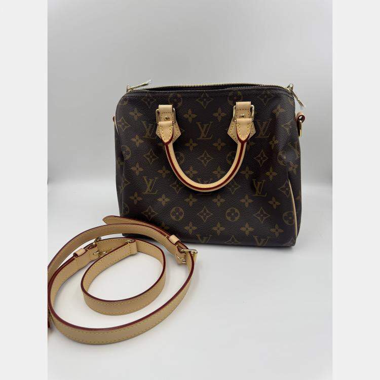 Pre Owned Louis Vuitton Speedy Bandouliere 25 Brown Monogram Canvas Shoulder Bag