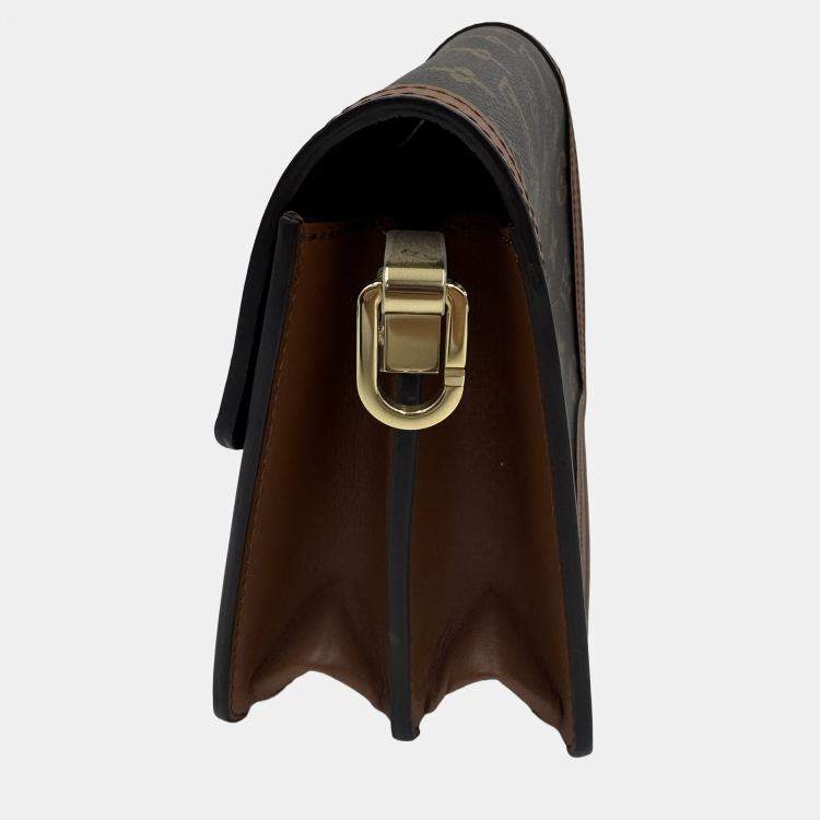 Pre Owned Louis Vuitton Dauphine Mini Shoulder Bag Coated Canvas And Leather Monogram Reverse Brown Beige