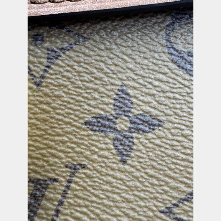Pre Owned Louis Vuitton Dauphine Mini Shoulder Bag Coated Canvas And Leather Monogram Reverse Brown Beige