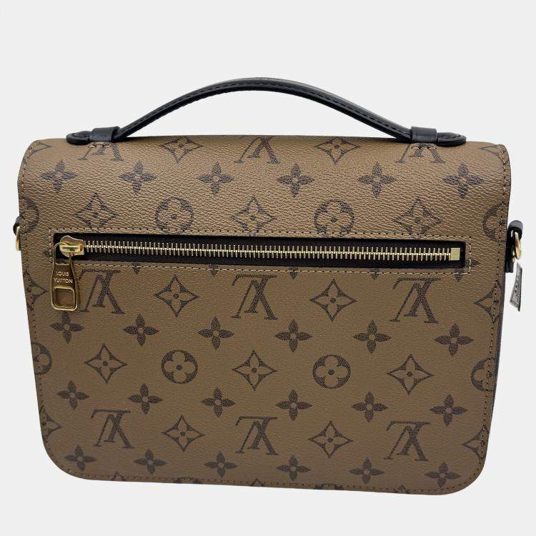 Pre Owned Louis Vuitton Brown Monogram Reverse Canvas Pochette Metis Bag