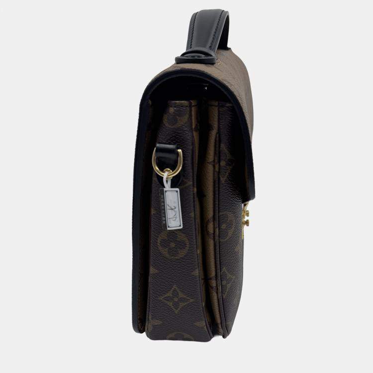 Pre Owned Louis Vuitton Brown Monogram Reverse Canvas Pochette Metis Bag