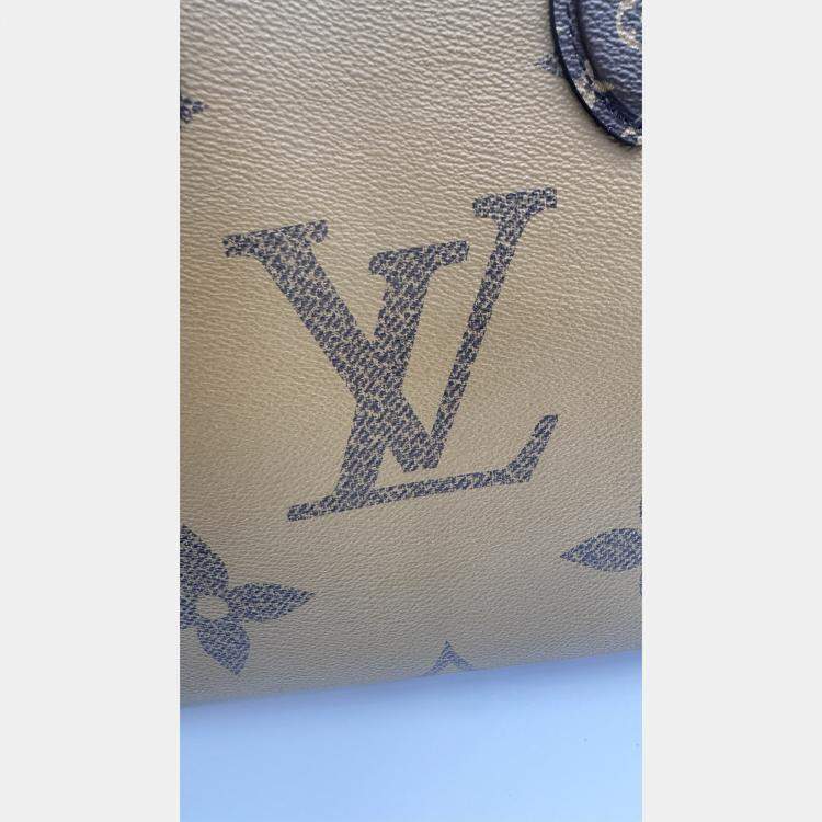 Pre Owned Louis Vuitton Brown Monogram Giant Reverse Canvas Onthego MM Bag