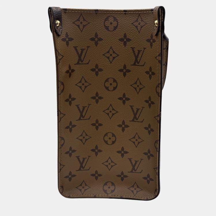 Pre Owned Louis Vuitton Brown Monogram Giant Reverse Canvas Onthego MM Bag