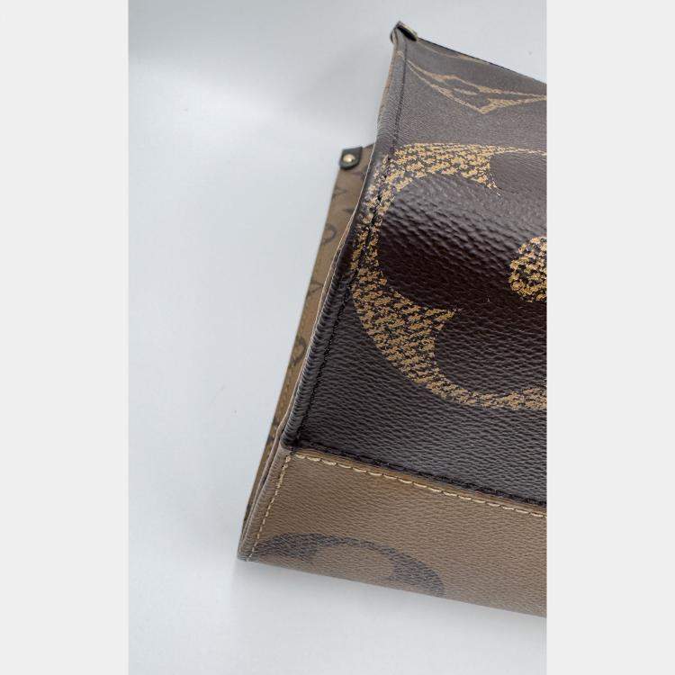 Pre Owned Louis Vuitton Brown Monogram Giant Reverse Canvas Onthego MM Bag