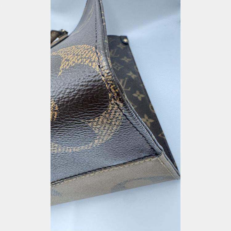 Pre Owned Louis Vuitton Brown Monogram Giant Reverse Canvas Onthego MM Bag