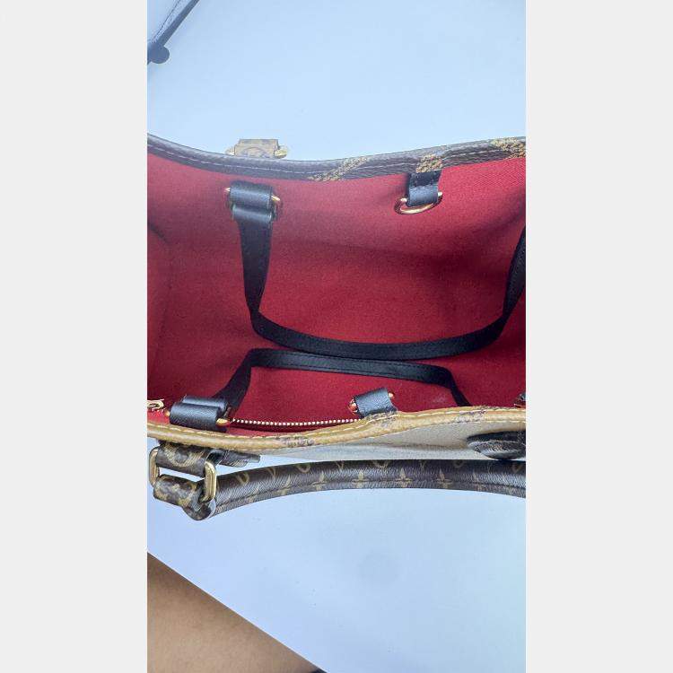 Pre Owned Louis Vuitton Brown Monogram Giant Reverse Canvas Onthego MM Bag