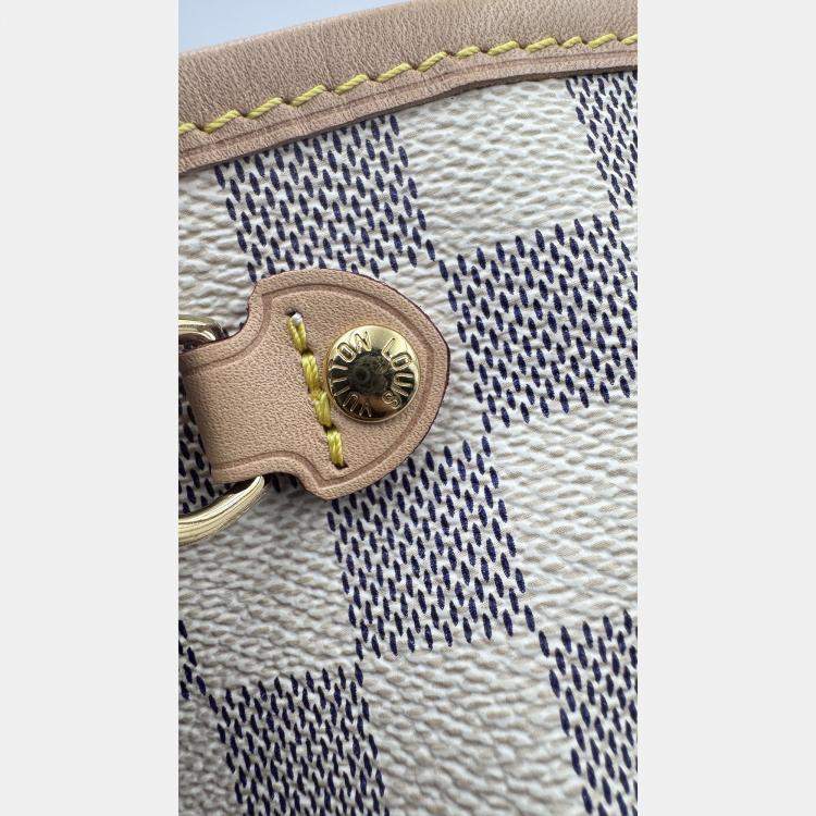 Pre Owned Louis Vuitton Damier Azur White Canvas Neverfull PM Bag