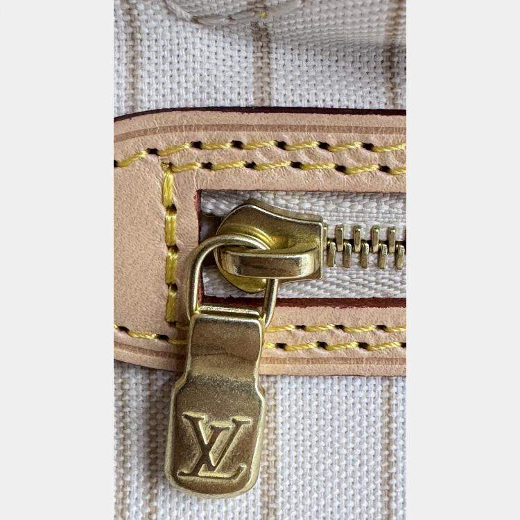 Pre Owned Louis Vuitton Damier Azur White Canvas Neverfull PM Bag