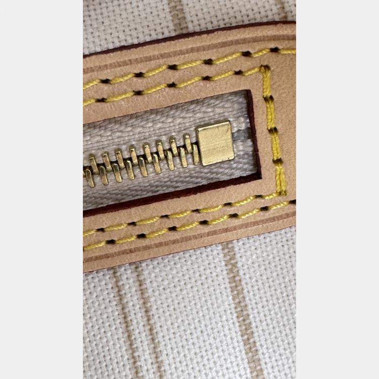 Pre Owned Louis Vuitton Damier Azur White Canvas Neverfull PM Bag