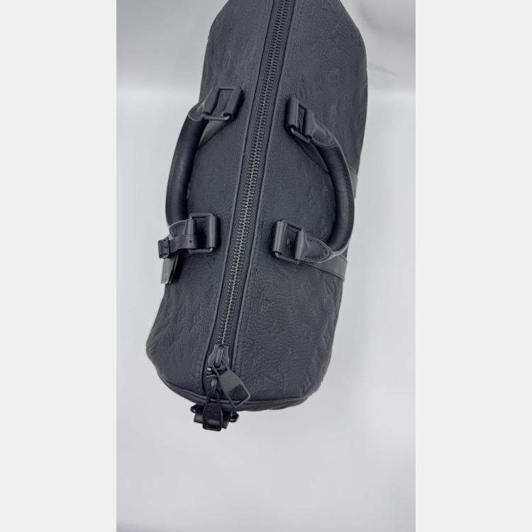 Pre Owned Louis Black Vuitton Monogram Taurillon Keepall Bandouliere 35 Bag