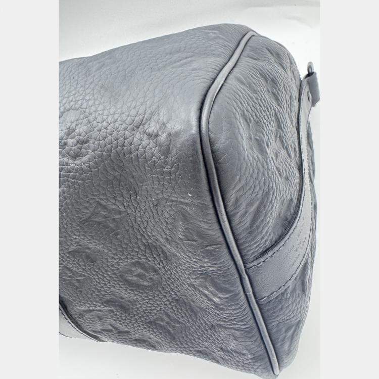 Pre Owned Louis Black Vuitton Monogram Taurillon Keepall Bandouliere 35 Bag