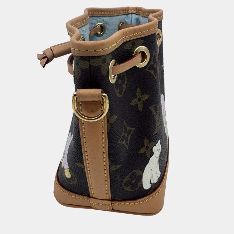 Pre Owned Louis Vuitton Brown Monogram Canvas Vivienne Nano Noe Shoulder Bag