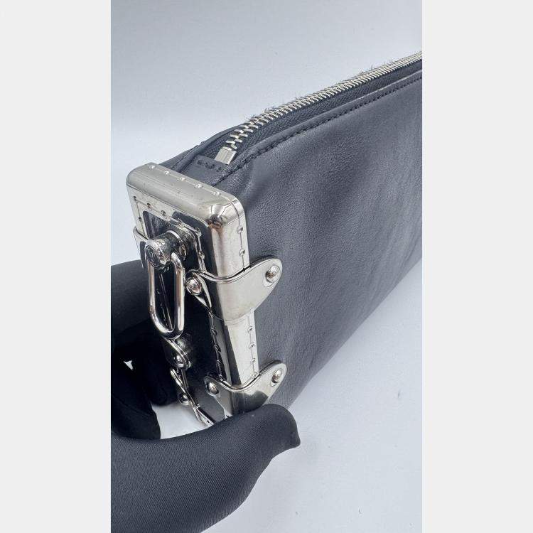 Pre Owned Louis Vuitton Blossom PM grey Monogram Mahina Leather Shoulder Bag