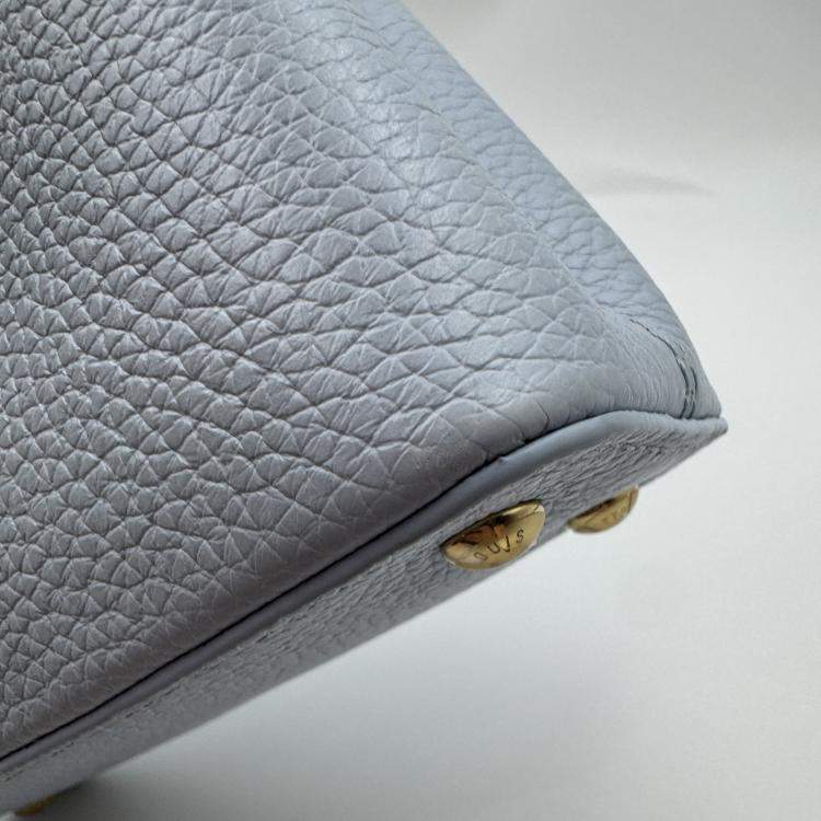Pre Owned Louis Vuitton Blue Leather Mini Capucines Bag