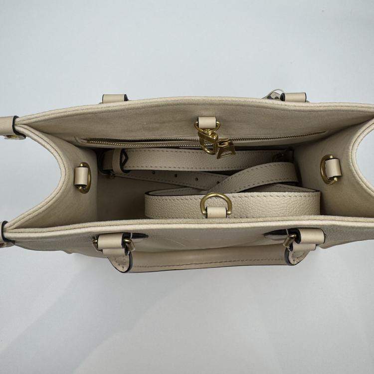 Pre Owned Louis Vuitton Onthego white Monogram Empreinte Leather Size PM