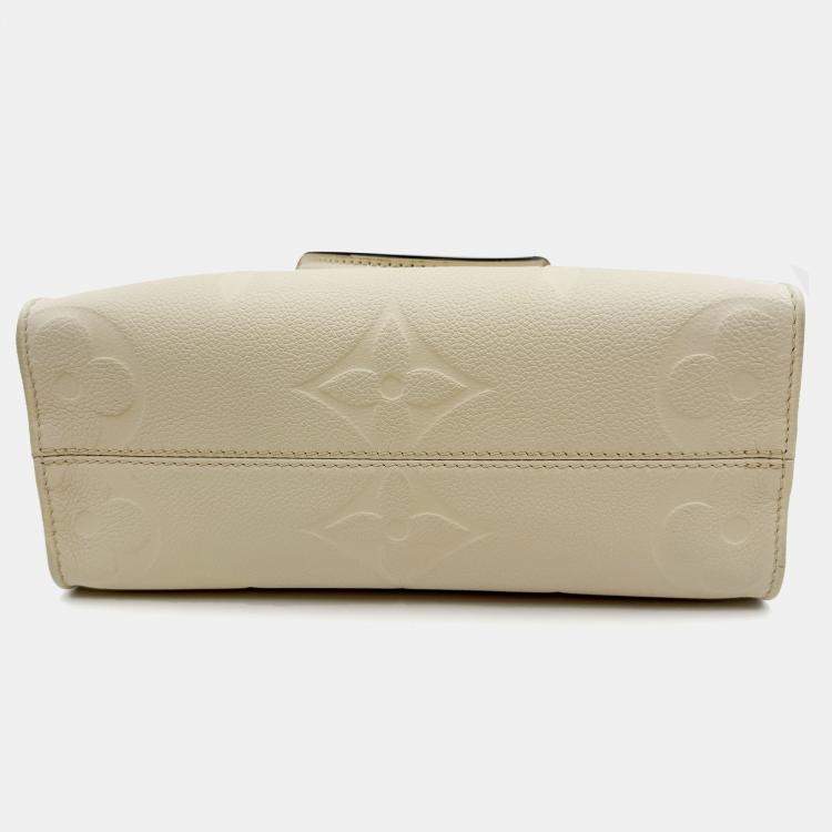 Pre Owned Louis Vuitton Onthego white Monogram Empreinte Leather Size PM