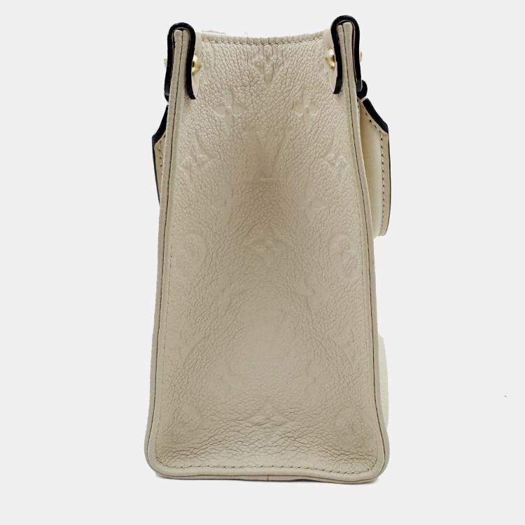 Pre Owned Louis Vuitton Onthego white Monogram Empreinte Leather Size PM