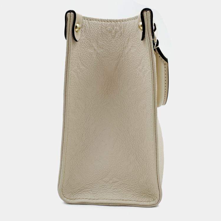 Pre Owned Louis Vuitton Onthego white Monogram Empreinte Leather Size PM