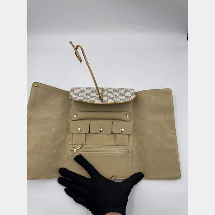Pre Owned LV jewllery pouch white monogram canvas bag