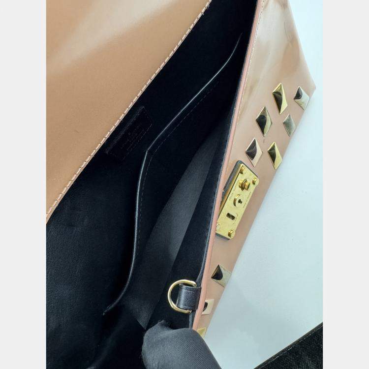 Pre Owned Louis Vuittong LV studded Brown patent leather bag