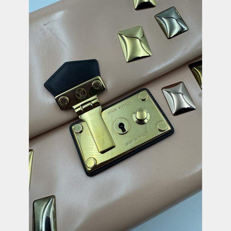 Pre Owned Louis Vuittong LV studded Brown patent leather bag
