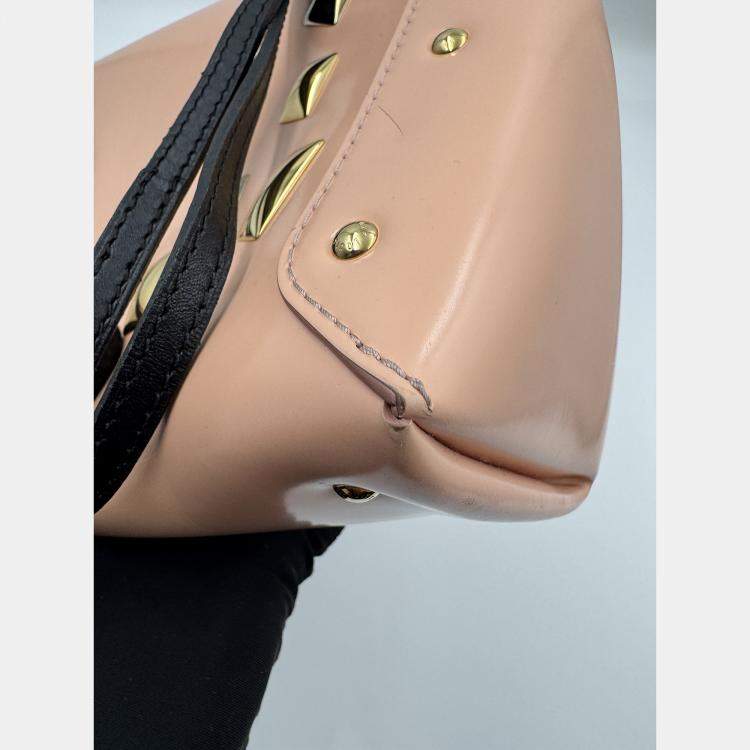 Pre Owned Louis Vuittong LV studded Brown patent leather bag