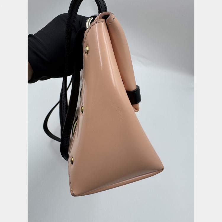 Pre Owned Louis Vuittong LV studded Brown patent leather bag