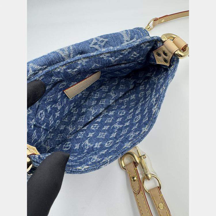 Pre Owned Louis Vuitton LV x MURAKAMI cherry print denim sunset hobo bag