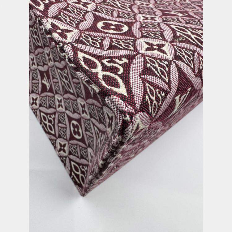 Pre Owned Louis Vuitton Onthego GM Monogram Jacquard Since 1854 Canvas Tote Bag