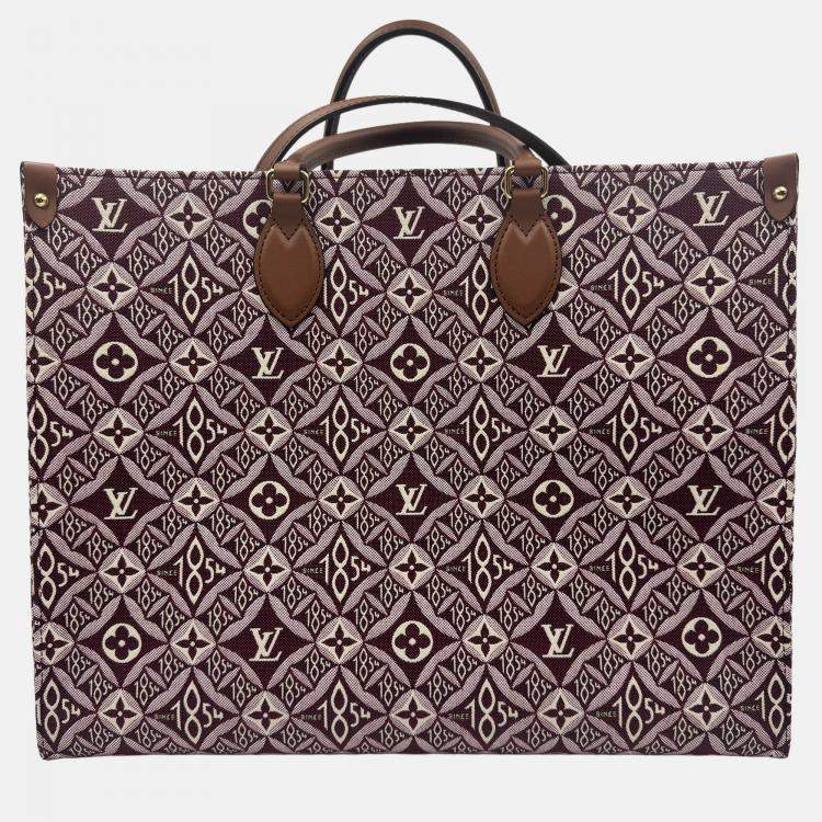 Pre Owned Louis Vuitton Onthego GM Monogram Jacquard Since 1854 Canvas Tote Bag