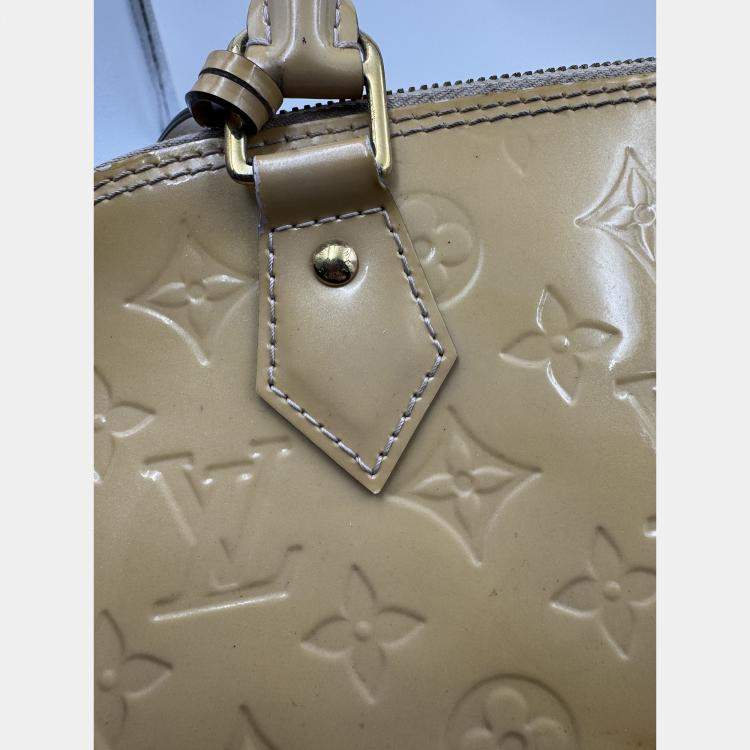 Pre Owned Louis Vuitton LV Alma PM top handle yellow patent leather