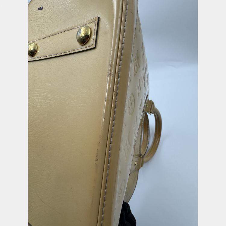 Pre Owned Louis Vuitton LV Alma PM top handle yellow patent leather