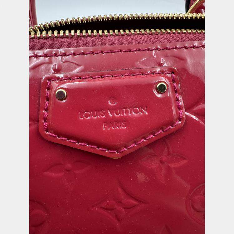 Pre Owned Louis Vuitton LV monogram motana peach red boston top handle