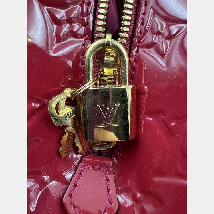 Pre Owned Louis Vuitton LV monogram motana peach red boston top handle