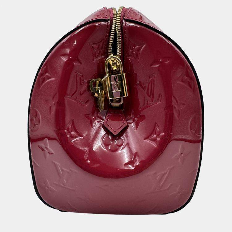 Pre Owned Louis Vuitton LV monogram motana peach red boston top handle