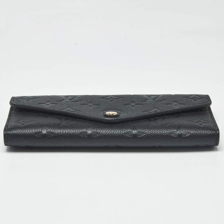 Pre Owned Louis Vuitton Black Monogram Empreinte Leather Josephine Wallet