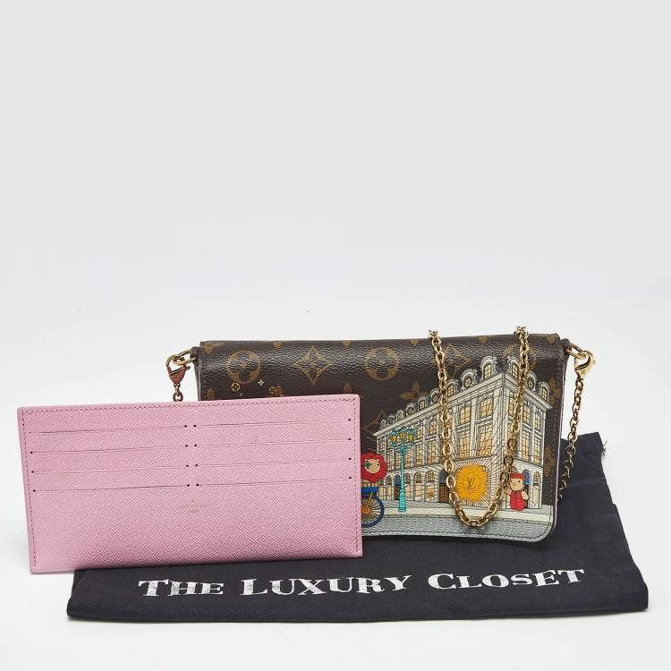Pre Owned Louis Vuitton Monogram Canvas Christmas Animation Paris Pochette Felicie Bag