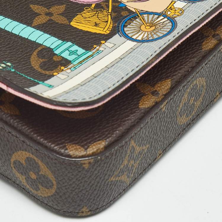 Pre Owned Louis Vuitton Monogram Canvas Christmas Animation Paris Pochette Felicie Bag