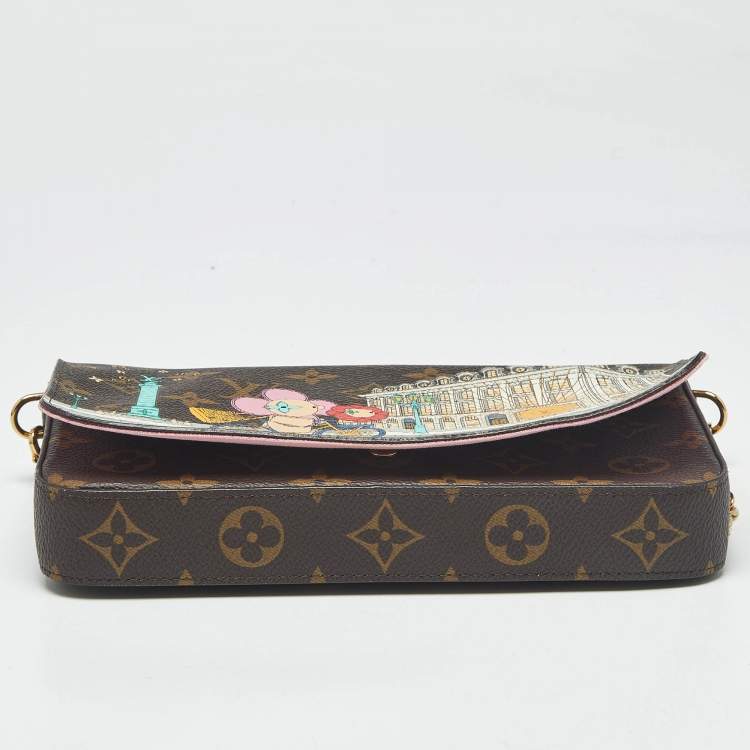 Pre Owned Louis Vuitton Monogram Canvas Christmas Animation Paris Pochette Felicie Bag