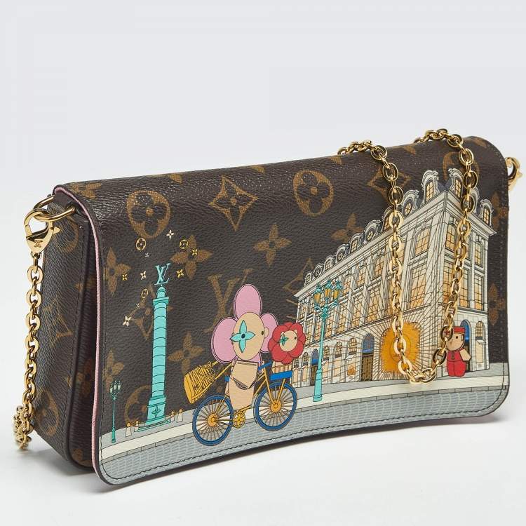 Pre Owned Louis Vuitton Monogram Canvas Christmas Animation Paris Pochette Felicie Bag