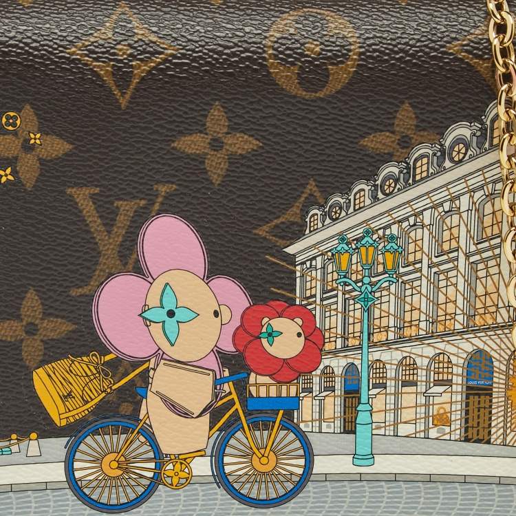 Pre Owned Louis Vuitton Monogram Canvas Christmas Animation Paris Pochette Felicie Bag