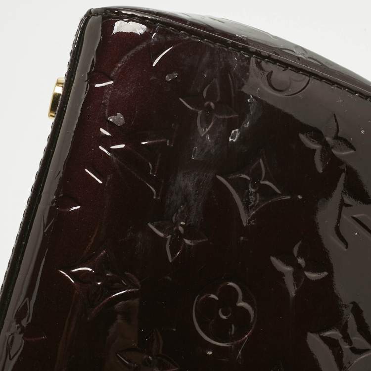 Pre Owned Louis Vuitton Amarante Monogram Vernis Brea MM Bag