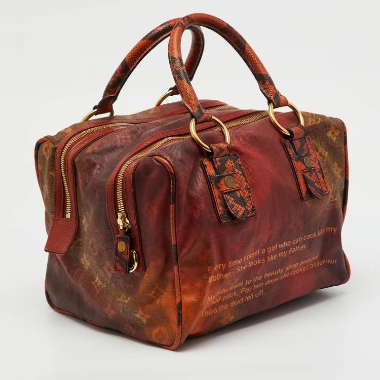 Pre Owned Louis Vuitton Ombre Monogram Canvas and Karung Leather Richard Prince Mancrazy Jokes Bag