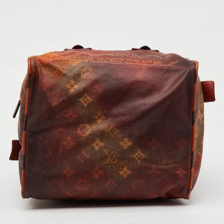 Pre Owned Louis Vuitton Ombre Monogram Canvas and Karung Leather Richard Prince Mancrazy Jokes Bag