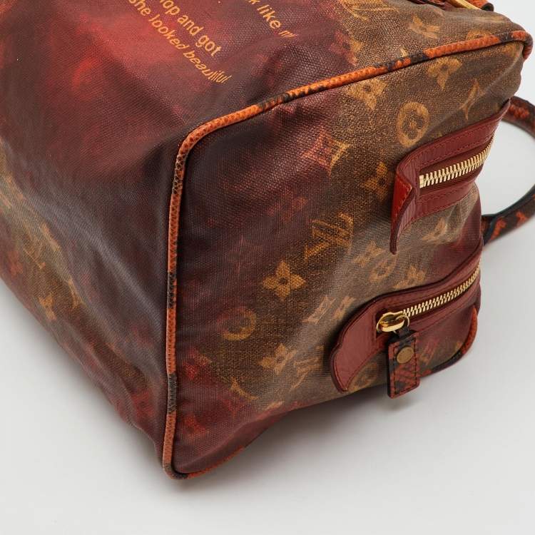 Pre Owned Louis Vuitton Ombre Monogram Canvas and Karung Leather Richard Prince Mancrazy Jokes Bag