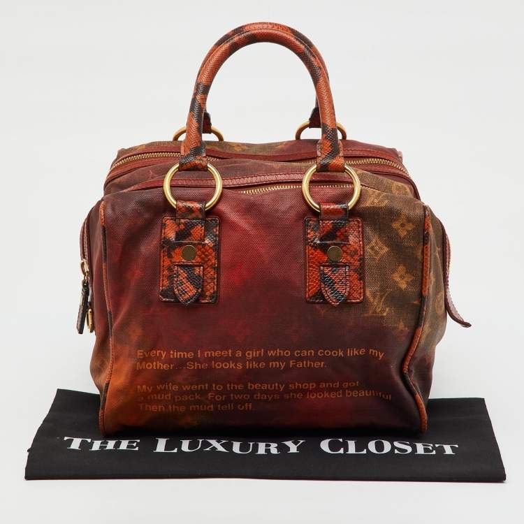 Pre Owned Louis Vuitton Ombre Monogram Canvas and Karung Leather Richard Prince Mancrazy Jokes Bag