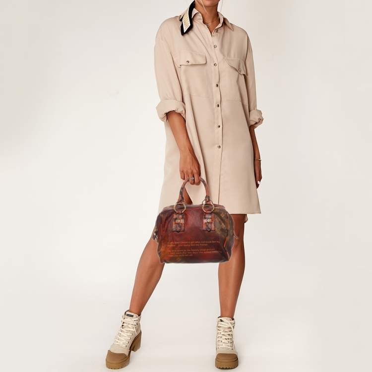 Pre Owned Louis Vuitton Ombre Monogram Canvas and Karung Leather Richard Prince Mancrazy Jokes Bag