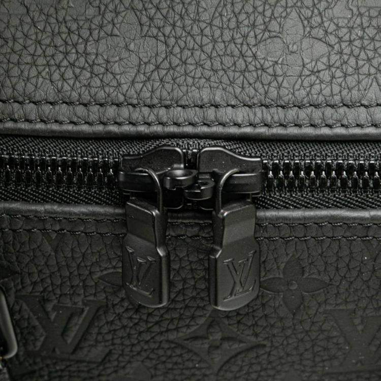 Pre Owned Louis Vuitton Black Leather Monogram Taurillon Keepall Bandouliere 50 Boston Bag 