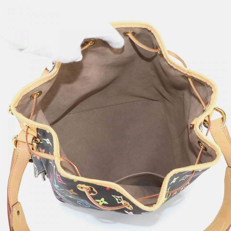 Pre Owned Louis Vuitton Monogram Multicolore Petit Noe Shoulder Bag In Noir